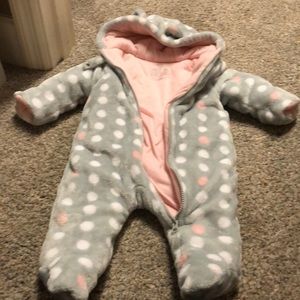 Very thick 6-9 mo baby girl bunting / one piece